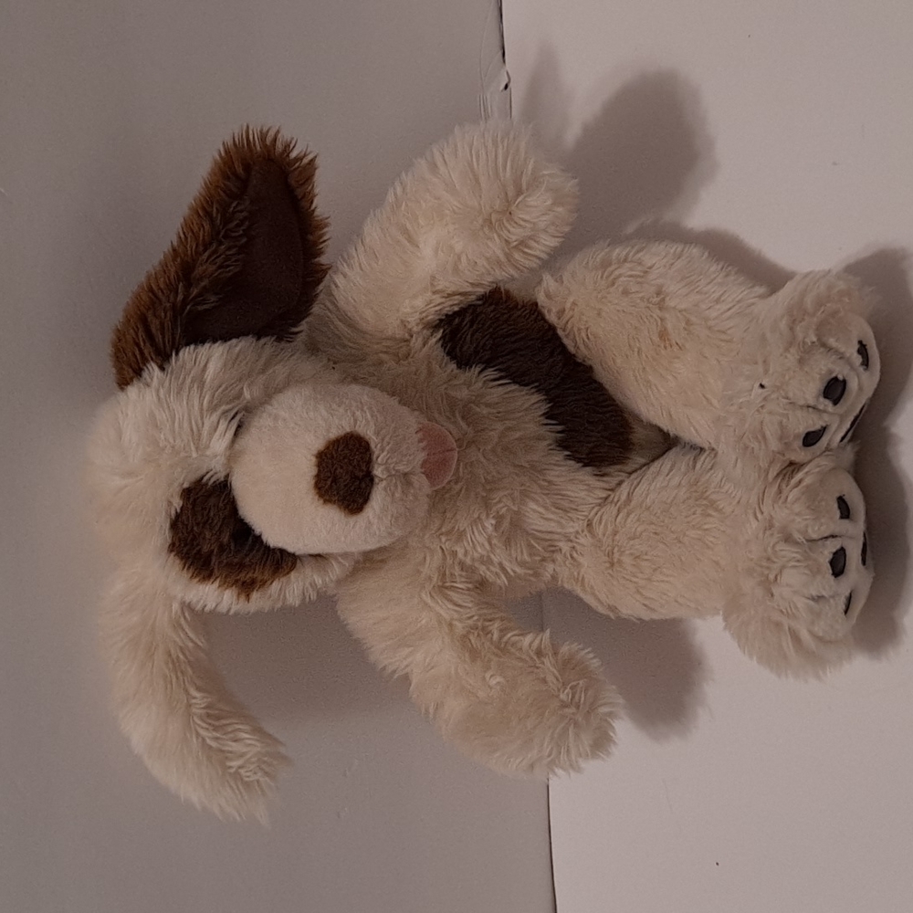 Build A Bear Puppy Dog Plush white and Brown 17"